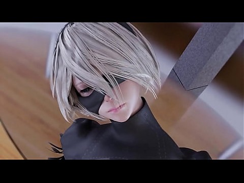 3D Подборка: NierAutomata 2B Yorha Минет Анальный Трах Секс Стоя Без Цензуры Хентай 5 мин.