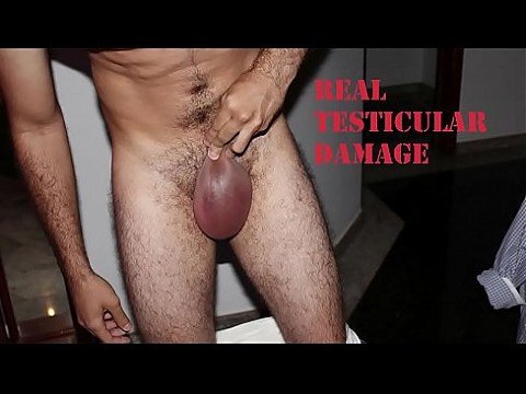 Mistress ruptures his Testicles ( for real !! not fake ! )