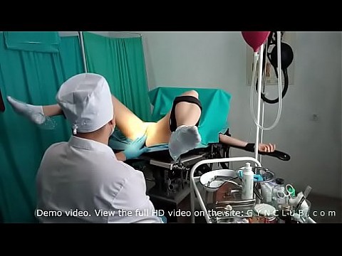 Girl get orgasm om gyno chair
